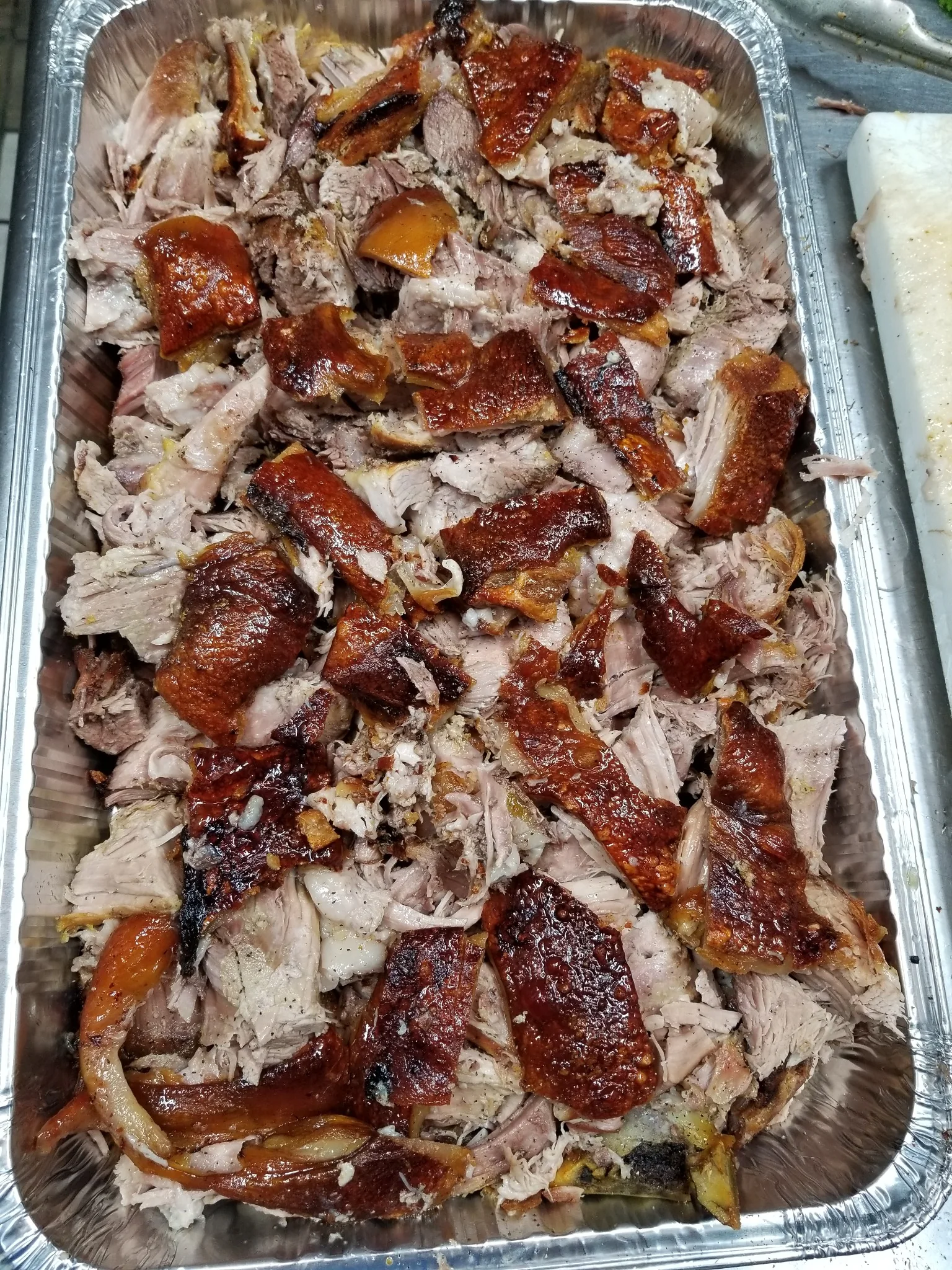 Roasted pork catering tray from Lugo's Lounge